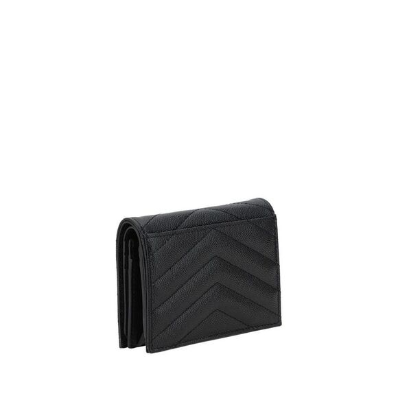 Saint Laurent Black Lamb Ovis Aries Aries Women's Wallet - Picture 2 of 3